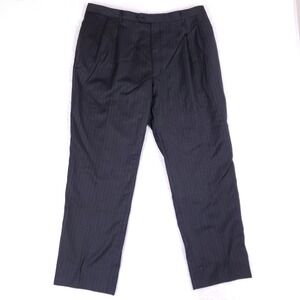 Jos. A. Bank‎ Wool Dress Pants 36x29 Charcoal Pinstripe Pleated Classic Fit